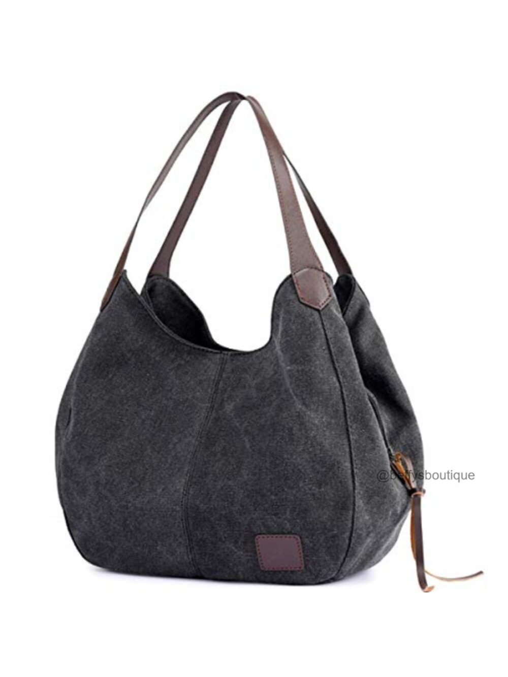Canvas Multi-Pocket Hobo Shoulder Bag